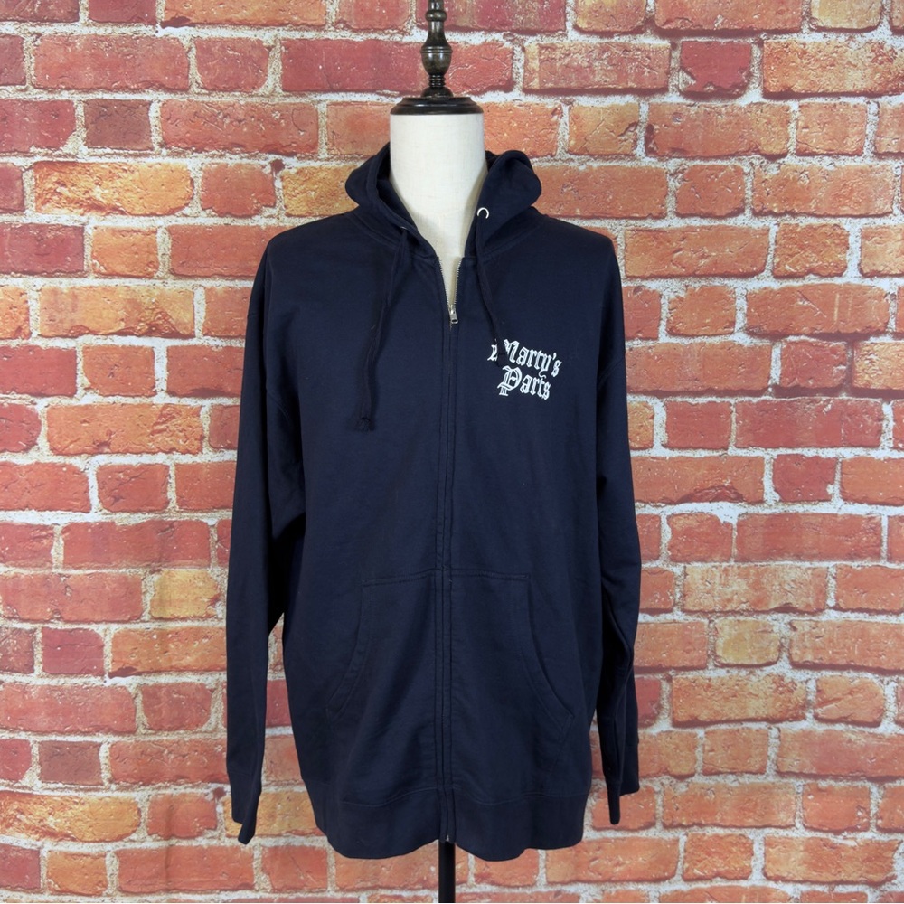 Matty Matheson Black Zip-Up Hoodie Marty’s Parts Graphic Logo‎ Pockets Size XL